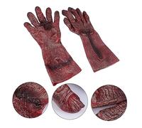 Cabilock 1 Paio di Guanti in Vinile da Diavolo Guanti da Zombi Insanguinati Zombi Scheletro Sanguinanti Raccapriccianti Orribili Neri Spaventosi Mostri Demoni Decorazioni