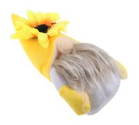 Cabilock 1 Pz bambola senza volto decorazioni di girasole per la casa Natale arredamento degli gnomi ripieni arredamento casa bambola di girasole arredamento gnoma flanella Giallo