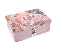 Cabilock 1 Set Box Scatola Di Banda Stagnata Scatola Con Serratura Ermetico Gioielli Cassa Quadrata Pasqua Caramelle Contenitori Per Regali Vassoi Retro Biscotti Di Fata Cookie Tins