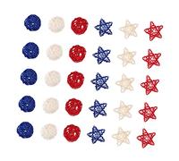 Cabilock 1 Set Decorazioni Festive Rattan per Palline Decorative E Stelle per Festeggiamenti E Decorazioni Casa 30 Pezzi