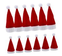 Cabilock 1 Set Mini Cappellini Natale Decorativi da Miniature Natale per Dolci E Bottiglie Accessori per Feste Natalizie Come Props Fotografici E Decorazioni Festive 12 Pezzi