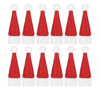 Cabilock 1 Set Mini Cappello da Babbo Natale Copertina di Caramelle Lecca-Lecca Cappelli Stupidi Caps Cappellini Natalizi per Bricolage Natalizio Ornamento Natalizio Stoffa 36 Pezzi
