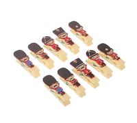 Cabilock 1 Set Soldato Schiaccianoci Morsetto in Legno Spilla per Vestiti Lo Schiaccianoci Mini Pinze per Servire Piccola Molletta per Vestiti Bandierine Fotografiche con Pioli Mini 10 Pezzi