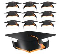 Cabilock 10 cappelli di carta per la laurea in età prescolare con elastico regolabile - Forniture per feste di laurea in asilo nido per bambini, accessori per cabine fotografiche