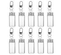 Cabilock 10 mini bottiglie di vetro con coperchio - Barattoli di incantesimi da 10 ml e piccole bottiglie dei desideri per borse da zaino, bomboniere per matrimoni - Barattoli di vetro fai da te per