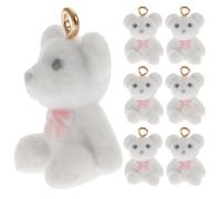 Cabilock 10 Pezzi Ciondolo Orsetto in Resina Bianco per Creazione Gioielli Diy, Charm per Collane e Orecchini, Accessorio Appeso Creativo per Realizzare Braccialetti