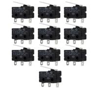 Cabilock 10 Pezzi Micro Interruttore a Leva a Cerniera 10a, Plastico Nero | Uso per Macchina Automatica e Elettrodomestico, Prestazioni Elevate, Riutilizzabile, Stabilità a Termine