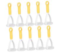 Cabilock 10 Pezzi Mini Masher Mashers portatili ergonomiche Ricer schiacciapatate in plastica più schiacciapatate manuale tritacarne pp Giallo