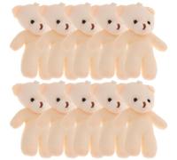 Cabilock 10 Pezzi Mini Orsacchiotto di Peluche Bianco Spilla, Pupazzo Imbottito in Cotone Pp per Decorazione Fai da Te e Stimolare la Creatività nella Casa delle Bambole