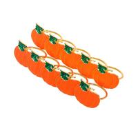 Cabilock 10 Pezzi Portatovaglioli Metallo Tema Zucca con Foglie Verdi per Tovaglioli per Feste Halloween Ringraziamento e Decorazioni Autunnali per La Tavola