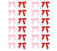 Cabilock 100 Fiocchi Prefabbricati Rosa e Rossi in Poliestere Filo di Ferro Mini Fiocchi per Decorare Torte e Regali per Decorazioni Feste Bomboniere e Lavori Artigianali Fai da Te