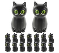 Cabilock 100 pezzi di decorazioni per gatti in miniatura di Halloween: statuette di gattini neri - figure di animali spettrali per statuette da tavolo, lapidi, scene di fate, accessori per giardini