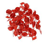 Cabilock 100 Pezzi Mini Bandiera per Diorama in Plastica Rossa con Base Stabile e Bandiera su Bastone per Rievocazioni di Battaglie e Giochi di Guerra