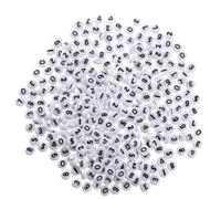 Cabilock 100 Pezzi Perline Numeri Acriliche Bianche Resistenti per Braccialetti e Accessori per Chioma, per Fai da Te e Creazione Artigianale,