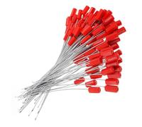 Cabilock 100 Pezzi Sigilli per cavi targhette numerate in metallo striscia di tenuta in abs sigillo antimanomissione etichetta del cavo guarnizione del cavo Filo di acciaio zincato rosso