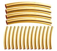 Cabilock 100 pezzi Tubo Curvo in Metallo Dorato per Perline Gioielli per Creazione Braccialetti e Collane Fai da Te Accessori Artigianali per Gioielli Personalizzati