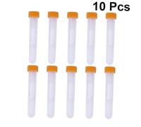 Cabilock 10pezzi Bottiglie di Plastica Trasparenti con Coperchio Arancione Organizer per Aghi e Perline Contenitori per Conservazione di Piccoli Oggetti