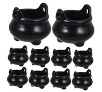 Cabilock 12 Pezzi Caldaia delle Streghe Mini Pentola di Calderone Arredamento di Halloween Calderone delle Streghe in Miniatura Guidato Strega Decorazioni di Halloween Black Addominali