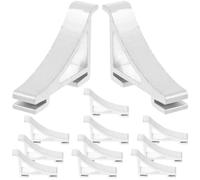 Cabilock 12 Pezzi Clip per Frigorifero e Congelatore in Alluminio Argento, Ganci Supporto Facili da Installare Struttura Semplice per Organizzare Scaffali