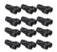 Cabilock 12 Pezzi Connettori Rapidi a Tre Vie Y per Giunto Pneumatico Raccordi in Plastica per Utensili Aria Compressa Compressori e Tubi Flessibili Collegamento senza Attrezzi e Tenuta