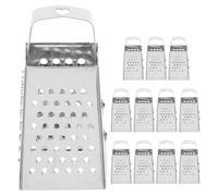 Cabilock 12 pezzi Mini grattugia per formaggio in acciaio inox Piccola scatola in acciaio inox per verdure e alimenti Grattugia per in metallo con manico per formaggio, cioccolato, spezie, utensili e