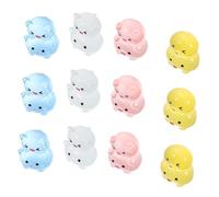 Cabilock 12 Pezzi Miniature Resin Animal Figurines Glow in The Dark Cute Bunny Chick Pig Cat Statues For Fairy Garden Micro Landscape Decor