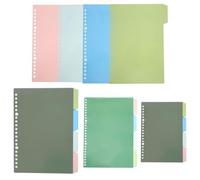 Cabilock 12 set Divisori Traslucidi per Quaderni Spirale con Schede Inseribili Resistenti Strappo Compatibili Divisori Colorati per Organizzazione Documenti e Archivio