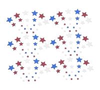 Cabilock 120 Pezzi Decorazione in Legno a Forma di Stella a Tre Colori Rossa, Bianca e Blu per Centrotavola Patriottico e Scrapbooking, Mantiene la Forma, Versatile per Festa Stili Multipli