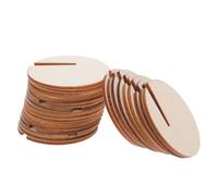 Cabilock 120 Pezzi Etichette Rotonde in Legno per Bevande, Nome, Matrimonio | Colore Kaki, Superficie Facile da Scrivere, Uso Versatile, Adatte a Progetti Fai e Ricevimenti