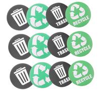 Cabilock 12pezzi Adesivi Per Riciclaggio Dei Rifiuti Etichette Per Bidoni Della Spazzatura Adesivi Per Raccolta Differenziata Dei Rifiuti Decalcomanie Per Riciclaggio Realizzati in Pvc Affi