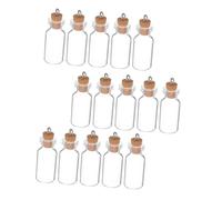 Cabilock 15 Pezzi Mini Bottiglie Trasparente con Tappi Sughero e Gancio Contenitori per Decorazioni Bomboniere Matrimonio e Progetti da Te