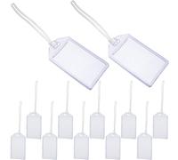 Cabilock 16 Pezzi Porta Etichette per Bagagli Trasparente con Cordino Custodia PVC per Carte Identificative Portabadge Versatile per Viaggi e Uso Quotidiano