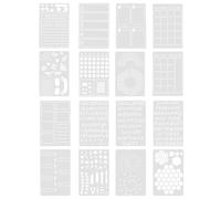 Cabilock 16 Pezzi Stencil Riutilizzabili, Modelli in Pet | Taglio Fine, Resistente alla Deformazione, senza Odore, Uso Diario e Aiuto Letterario