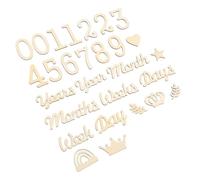 Cabilock 1set Cartelli Di Annuncio Per Legno Per Festeggiare Traguardi Mensili e Creare Ricordi Preziosi Accessori Fotografici Per Shower e Crescita