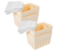Cabilock 1Set Stampo per Tofu: Kit per Stampo per Tofu Fai da Te in Plastica, Pressa per Formaggio, Cagliata di Soia, Formaggio in Tela, Utensili da Cucina