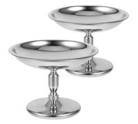 Cabilock 2 coppette da dessert in acciaio inossidabile con piedini, ciotole da dessert per gelato, macedonia di frutta, snack, cocktail, condimenti, zuppa inglese e feste di Natale.