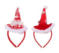 Cabilock 2 fasce per capelli per feste di Natale: fascia per capelli Merry Christmas - cerchietto per capelli con cappello di Babbo Natale - copricapo per feste con maglioni brutti, decorazioni