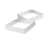 Cabilock 2 pezzi Anelli per Torte Quadrati in Acciaio Inossidabile Stampi Rigidi per Mousse e Dolci Formine Resistenti per Cioccolato e Budini Utensili da Forno Versatili e Precisi