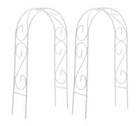 Cabilock 2 Pezzi Arco Nuziale in Miniatura per Casa Bambole, Ferro | Montaggio Semplice, per Micro Paesaggi e Tavolo, Struttura in Metallo, Ornamento Bianco Solido