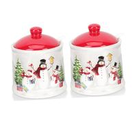 Cabilock 2 Pezzi Barattoli Per Condimenti In Ceramica Barattoli Con Per Biscotti Zuccheriera Con Coperchio Per Condimenti Zuccheriere Bottiglia Avena