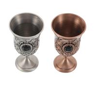 Cabilock 2 Pezzi Bicchieri Vintage Metallo con Gambe Calici Decorativi Retrò per Feste Casuale e Casa Resistente e Facile da Maneggiare
