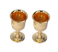 Cabilock 2 pezzi Calici Vino Retrò in Metallo Dorato Coppa Vintage Elegante per Feste Matrimonio e Bar Bicchiere Europeo dallo Stile Unico e Decorativo Robusto e Durevole