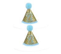 Cabilock 2 Pezzi Cappelli Compleanno Anni con Fascia Regolabile Corone e Tiara per Festa Foto e Decorazioni per Maschi e Femmine