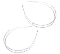 Cabilock 2 Pezzi Cerchietto a Doppio Strato con Cristalli, Elegante per | Argento Brillante, per Occasioni Speciali e Feste, Uso Versatile, Comfort Sicuro, Forma Resistente