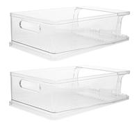 Cabilock 2 Pezzi contenitore frigorifero distributori di bevande organizer per lattine di soda per frigorifero organizer per bibite da frigorifero portabicchieri Transparent