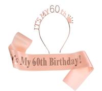 Cabilock 2 Pezzi Corona Cerchietto Compleanno in Lega di Zinco e Cristallo | Set Due Pezzi Nastro in Satin, Accessori per Feste, per Amiche e Ragazze