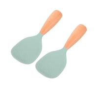 Cabilock 2 pezzi cucchiaio per riso in silicone, spatola, pagaia, cucchiaio, design stabile, mestolo per cuoci-riso, utensile antiaderente per servire insalata e sushi, per cucinare a casa e alle