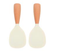 Cabilock 2 pezzi cucchiaio per riso in silicone, spatola, pagaia, cucchiaio, design stabile, mestolo per cuoci-riso, utensile antiaderente per servire insalata e sushi, per cucinare a casa e alle