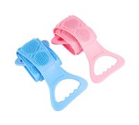 Cabilock 2 Pezzi Di Asciugamano Esfoliante in Microfibra Per La Schiena Per Il Bagno in Silicone Alimentare Con Cinturini Per La Pulizia Della Schiena Sotto La Doccia Colore Casuale