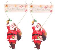 Cabilock 2 Pezzi di Cartello Natalizio in Legno Pendente Cartello Natalizio Appeso alla Porta Decorazione della Casa per Le Vacanze Decorazione da Parete Decorazione di Caramelle